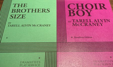 Covers of the scripts for The Brothers Size and Choir Boy