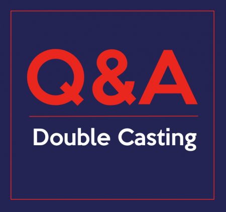 ID: Image contains text only that reads "Q&A Double Casting"
